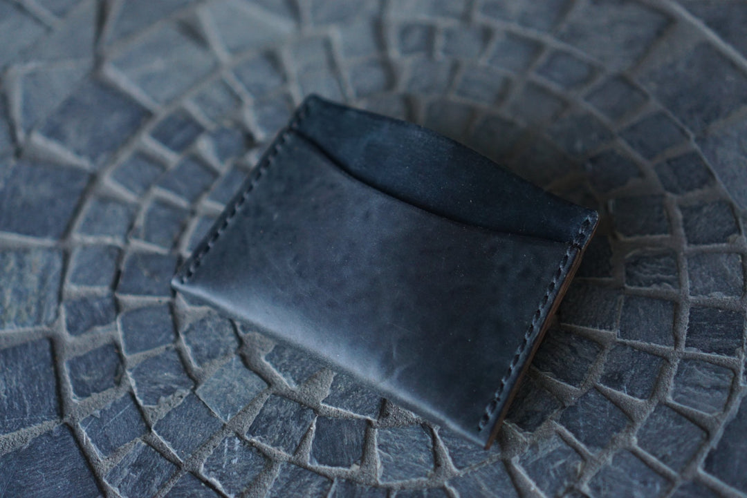 Bastion - Horween Tumbled Black Shell Cordovan Front Pocket