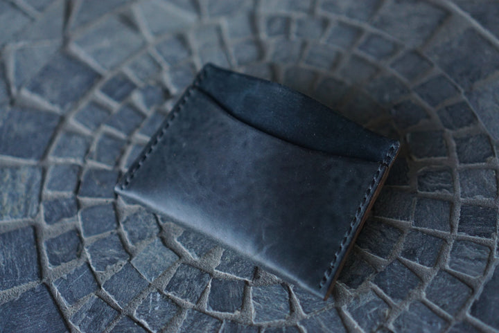 Bastion - Horween Tumbled Black Shell Cordovan Front Pocket
