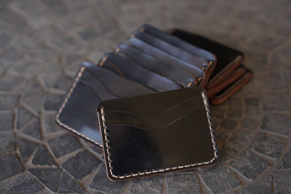 Buckler (4 Slots) - Horween Black Shell Cordovan Front Pocket