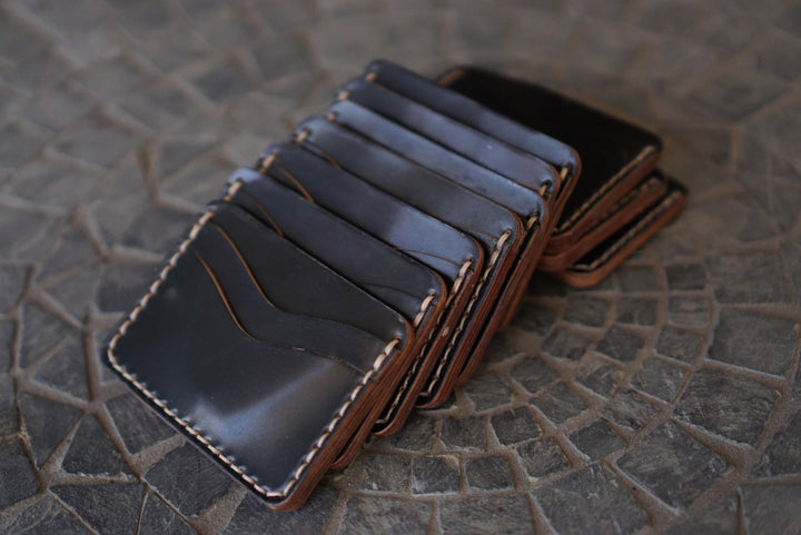 Buckler (4 Slots) - Horween Black Shell Cordovan Front Pocket