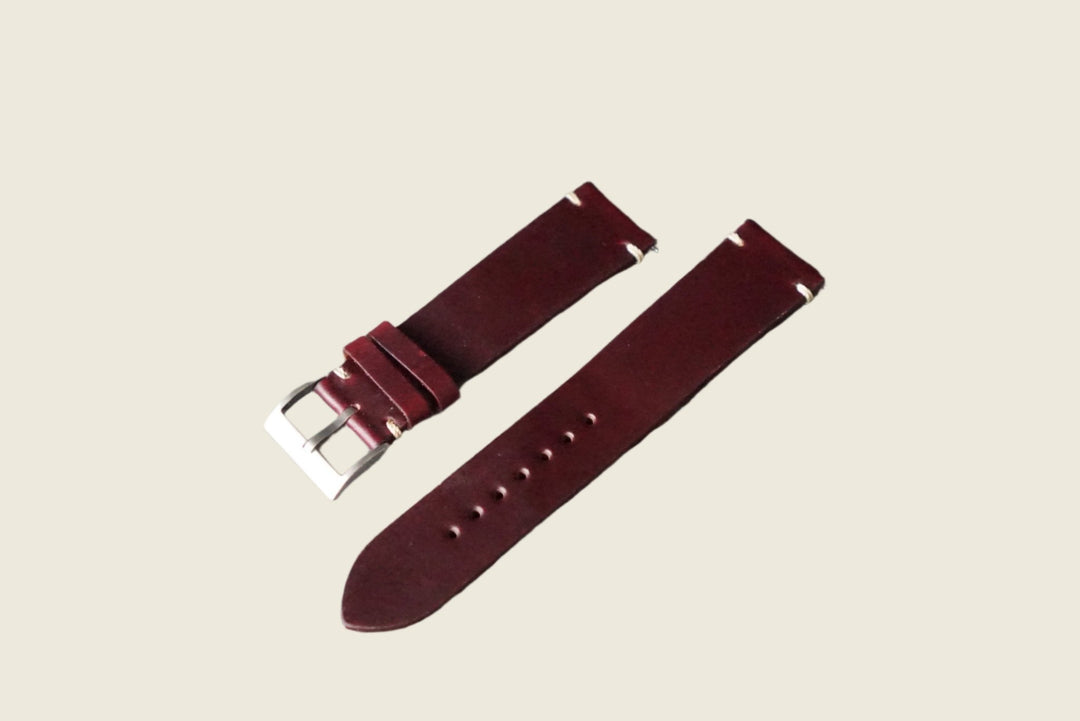 Two Piece Watch Strap (22mm) - Horween Color 8 Chromexcel Watch Straps