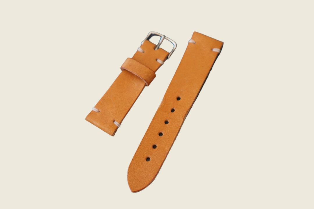 Two Piece Watch Strap (22mm) - Horween Wheat Essex Watch Straps